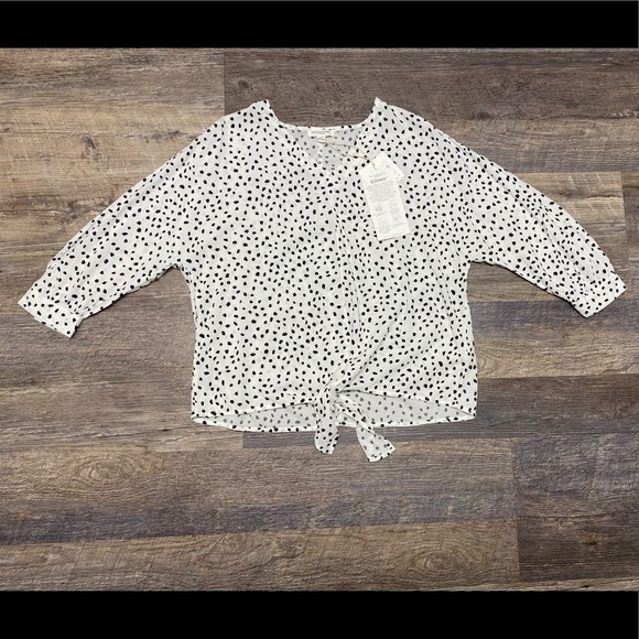 Leopard Print / Black Dot Top